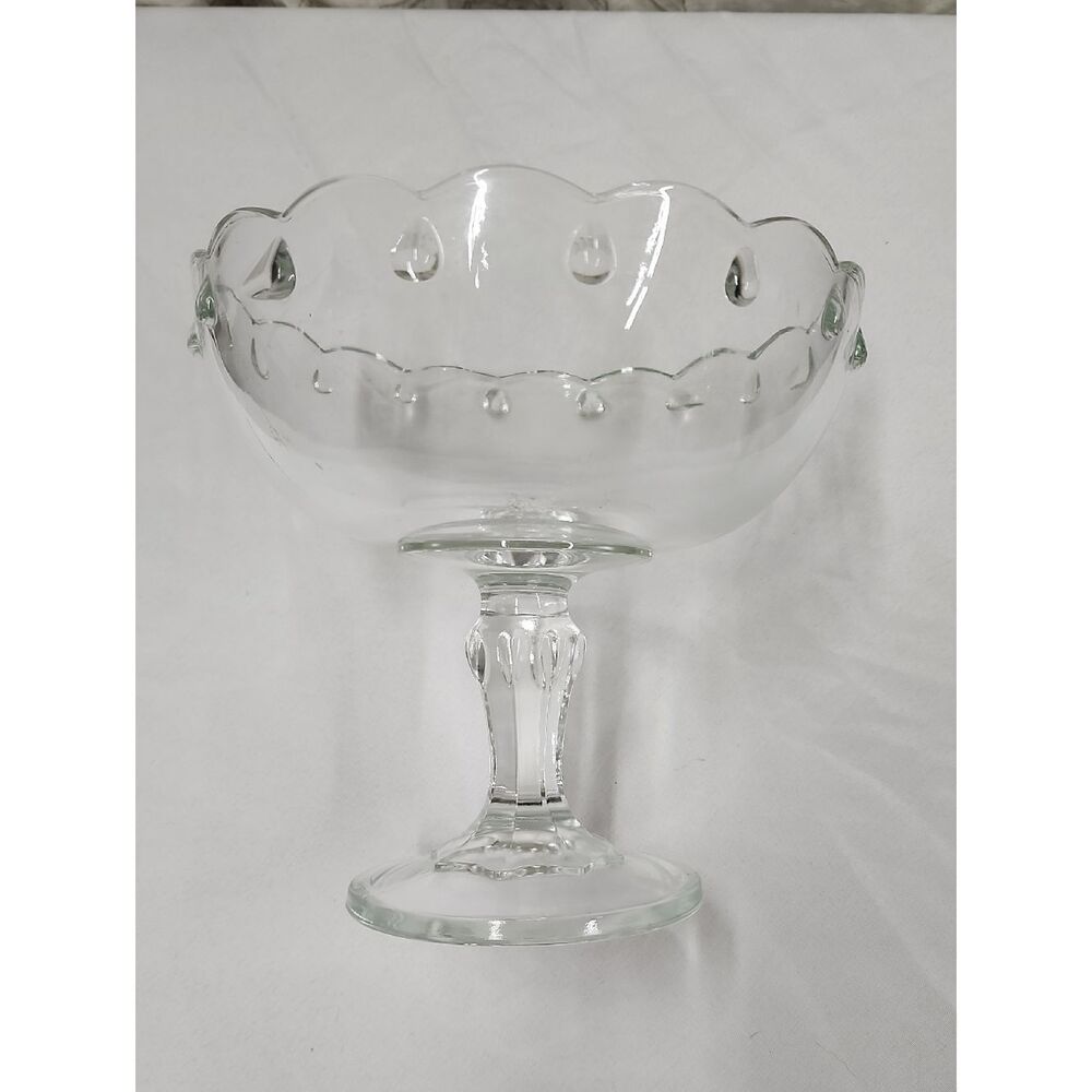 Vintage Indiana Glass Co. Teardrop Pedestal Compote Bowl
